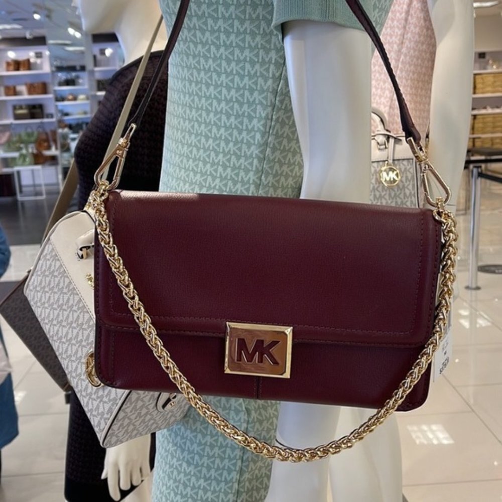 Michael Kors Sonia Medium Leather Shoulder Bag Merlot